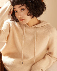 Cashmere Knitted Long-Sleeved Hooded Pullover