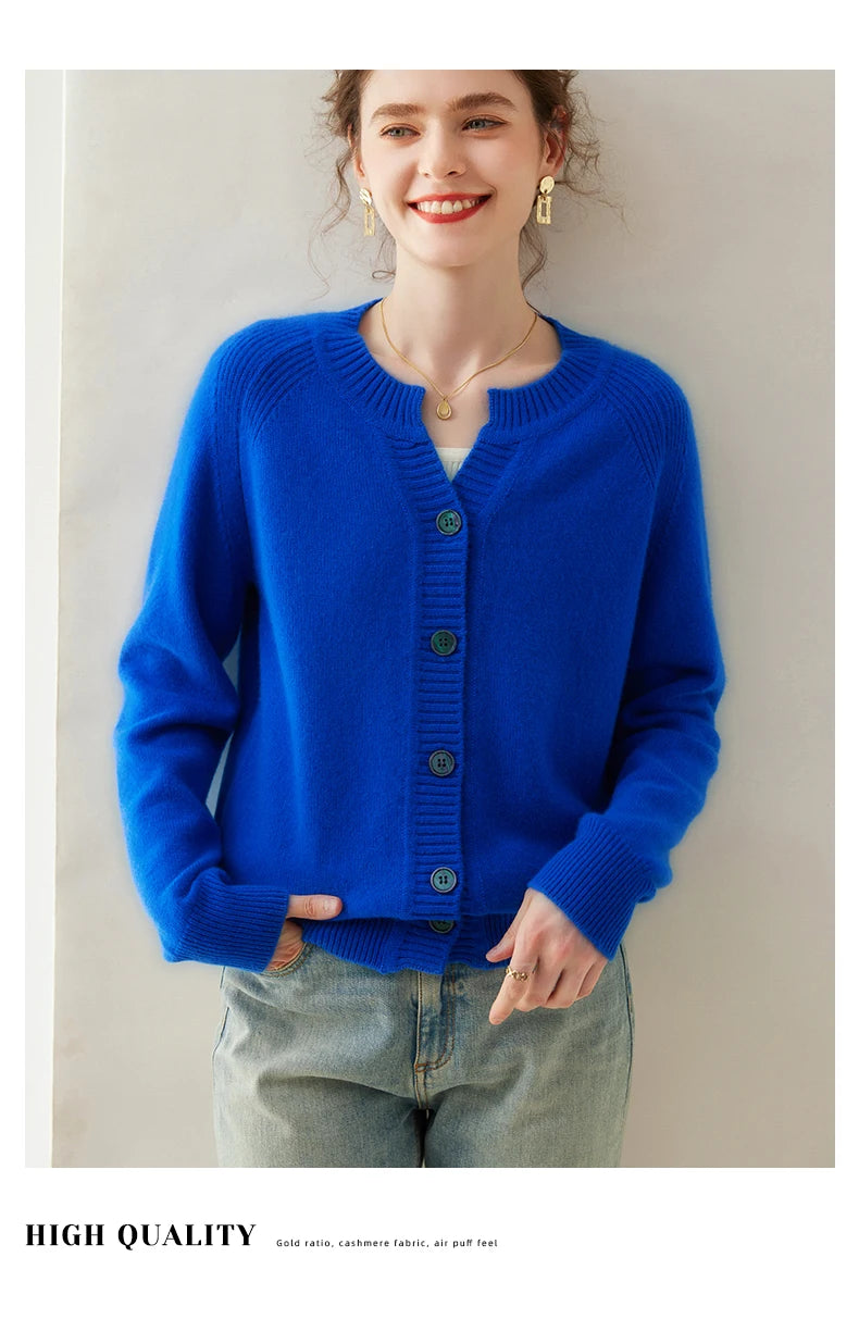 Cashmere Knitted Short Cardigan