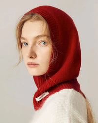 Wool balaclava beanie — a cozy knit hat with full head and neck coverage, perfect for winter outdoor wear.