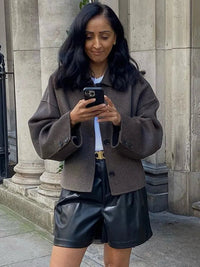 Single Breasted Cropped Jacket