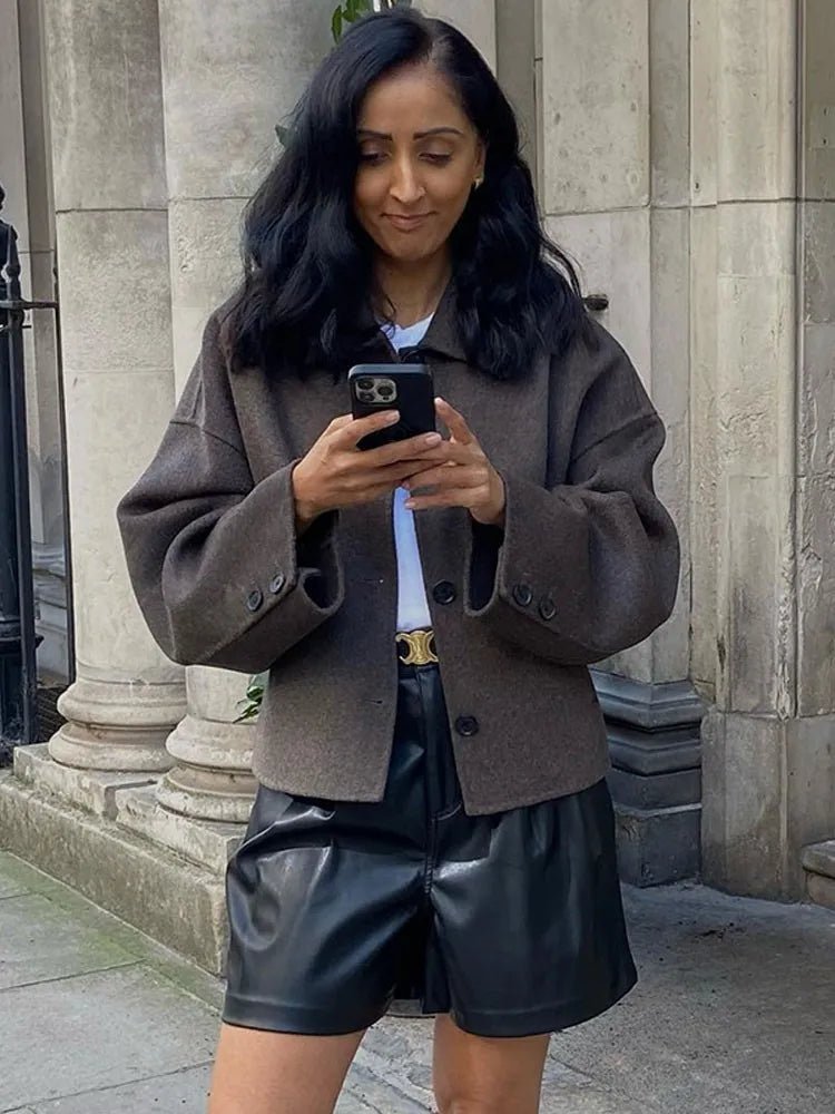 Single Breasted Cropped Jacket