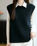 Wool Knit Sleeveless Sweater Vest