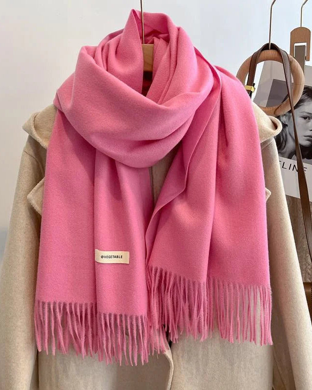 Faux Cashmere Tassel Wrap Scarf