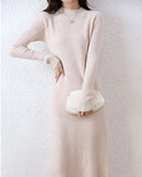 Ribbed Merino Wool Midi Dress