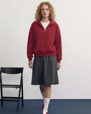 Relaxed-Fit Zip-Up Mock-Neck Sweater