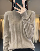 Merino Wool Turtleneck Jacquard Sweater