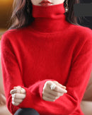 Plush Mink Cashmere Turtleneck Sweater