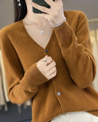 Merino Wool V-Neck Cardigan