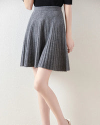 Wavy High-Waisted Sweet Knit Wool Mini Skirt