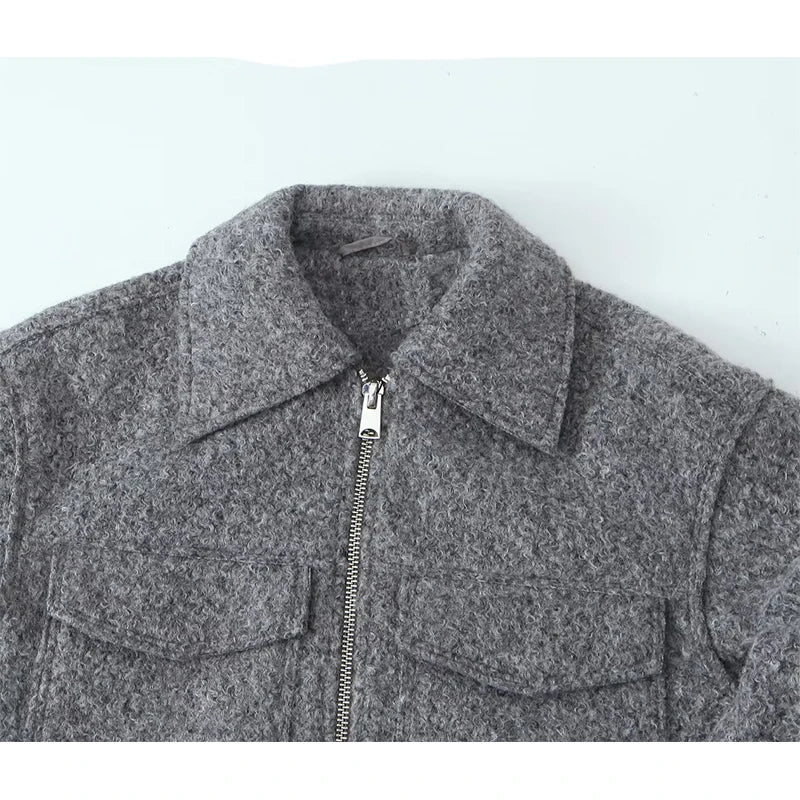 Vintage Gray Cropped Short Coat