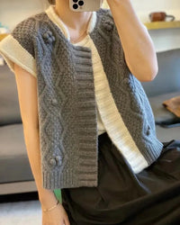 Premium Wool Sleeveless Knit Vest