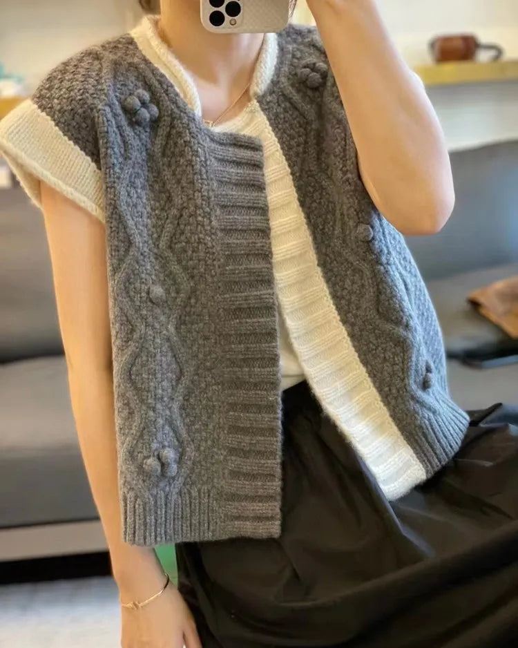 Premium Wool Sleeveless Knit Vest