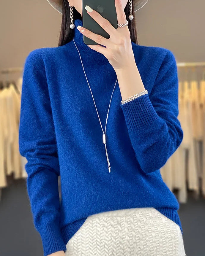 Mink Cashmere Turtleneck Sweater