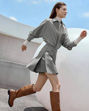 Casual High-Waisted Suit A-Line Skirt