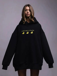 Oversized Ducks Printed Hoodie