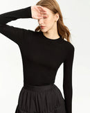 Simple Slim-Fit Wool Crewneck Sweater