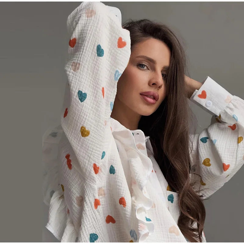 Cotton long sleeves Shirt & Shorts Set