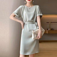 Acetate Silk Drape Satin Dress
