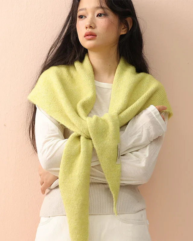 Textured Triangle Knit Scarf