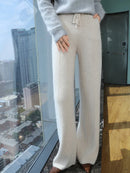 Cashmere Knit Wide Leg Pants