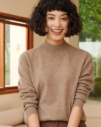 Cashmere Mock Neck Knitted Sweater