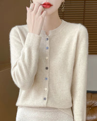 Merino Wool Button-Front Cardigan