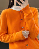 Pure Wool O-Neck Cardigan