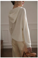 Drawing Pure Wool Knitted Hoodie