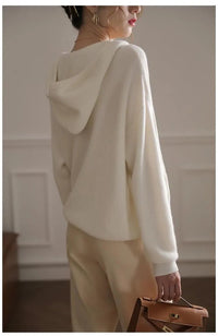 Drawing Pure Wool Knitted Hoodie