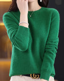 Merino Wool O-Neck Knit Sweater