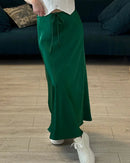 Satin A-Line Maxi Skirt