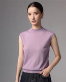 Lightweight Worsted Wool Mock Neck Top