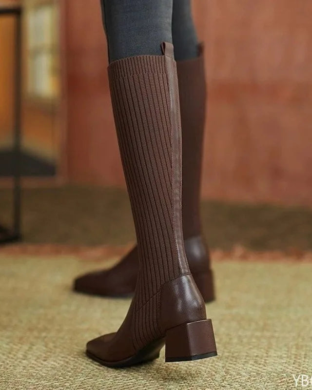Elastic Knit Sock Ankle Boots