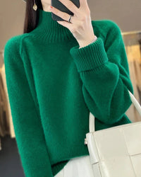 Raglan Merino Wool Mock Neck Sweater