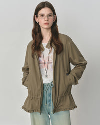 Cotton Modal Zip Collar Jacket