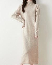 Merino Wool Turtleneck Knit Dress