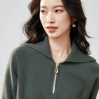 Pure Cashmere Half-zip Collar Jumper