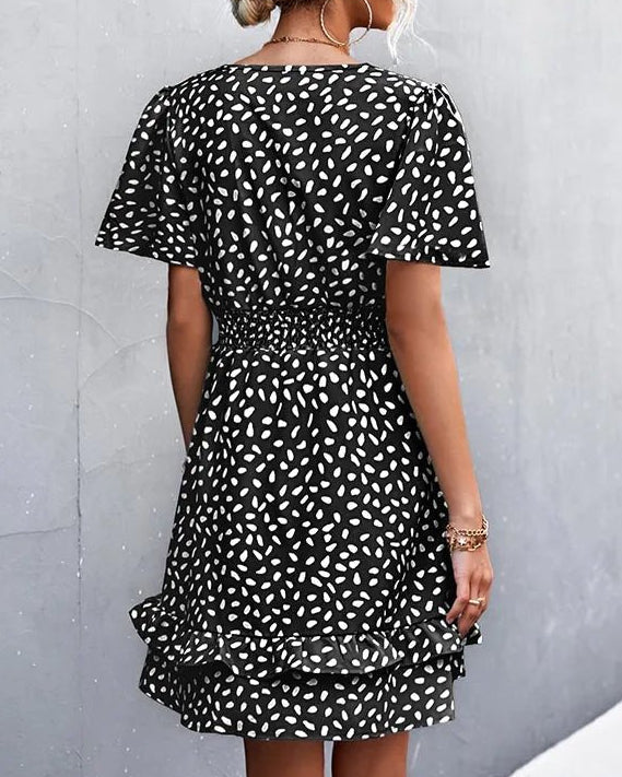 V-Neck Floral Mini Dress