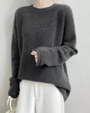 Longline Cashmere Crewneck Sweater
