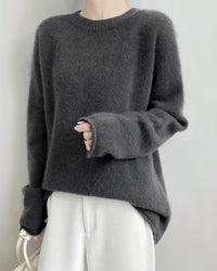 Longline Cashmere Crewneck Sweater