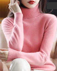 Plush Mink Cashmere Turtleneck Sweater