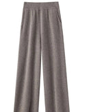 High-Waist Knit Wide-Leg Floor-Length Pants