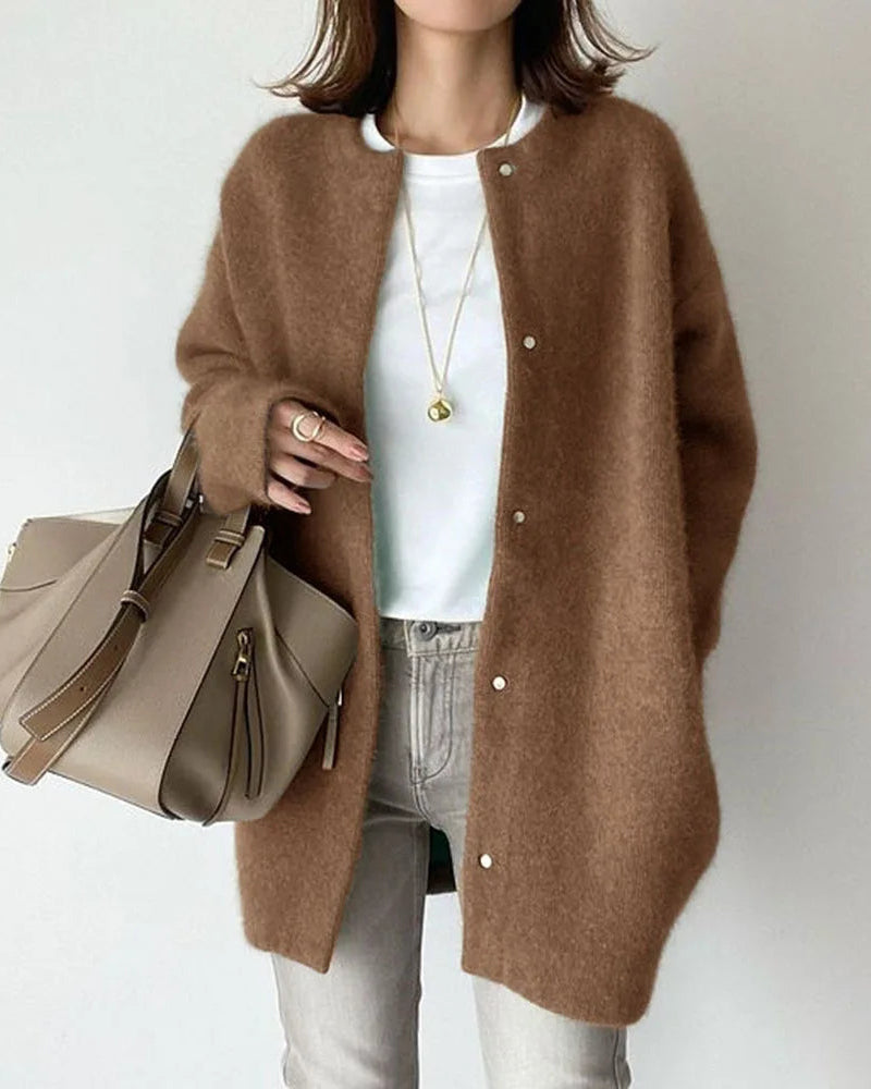 Brushed Knit Pocket Cardigan