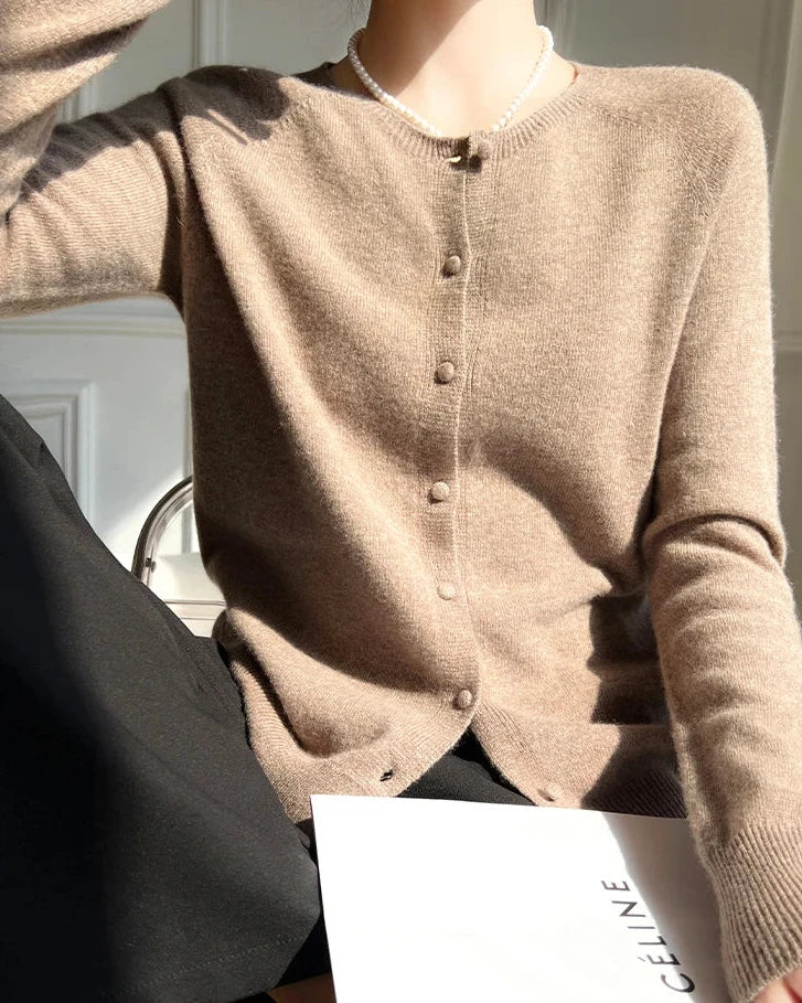 Women's Wool Button Knit Cardigan