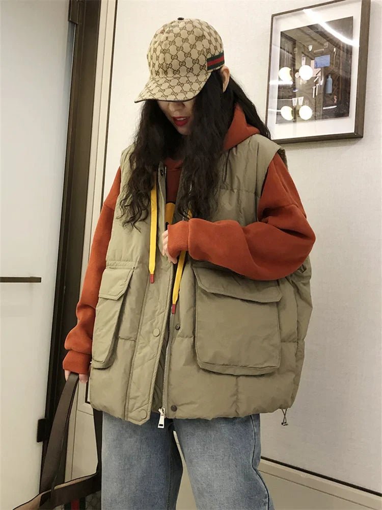 Casual Round-Neck Vest Down Jacket