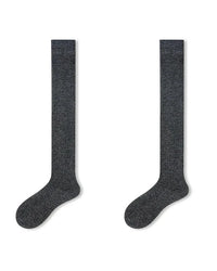 Wool Blend Ribbed Thigh-High Socks