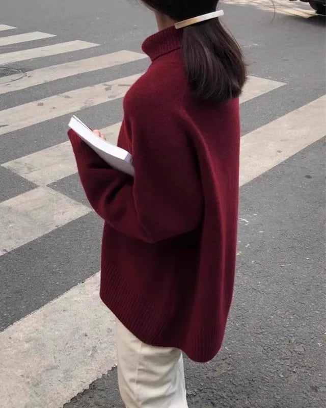 Cashmere Turtleneck Loose Thick Sweater