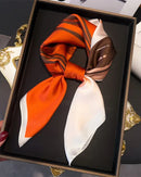 Printed Satin Square Neckerchief Scarf