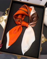 Printed Satin Square Neckerchief Scarf