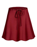High-Waisted Satin A-Line Mini Skirt
